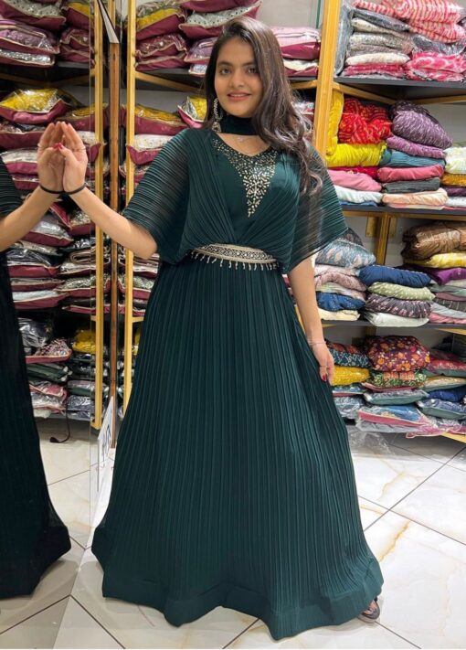 Georgette Gown With Handwork pc-174