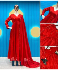 Alia Cut Sequance Work Vichitra Silk Gown