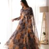Digital Print Tabby Silk Organza Gown