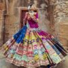 Navratri Special Butter Silk Printed Mirror Work Lehenga Choli