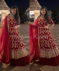 Sequence Work Georgette Red Lehenga Suit