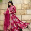 Digitally Printed Anarkali Silk Gown