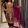Georgette Heavy Embroidered Full Sleeves Suit