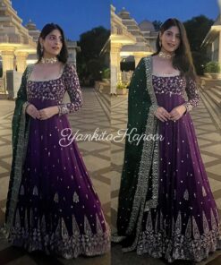 Georgette Sequence Embroidered Anarkali Gown