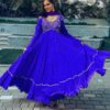 Ruffle Layer Georgette Embroidered Anarkali Gown