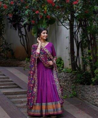 Taffeta Silk Digitally Printed Anarkali Gown