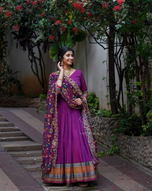 Taffeta Silk Digitally Printed Anarkali Gown