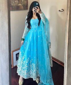 Georgette Embroidered Anarkali Gown