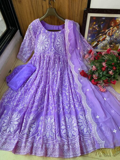 Georgette Embroidered Anarkali Gown