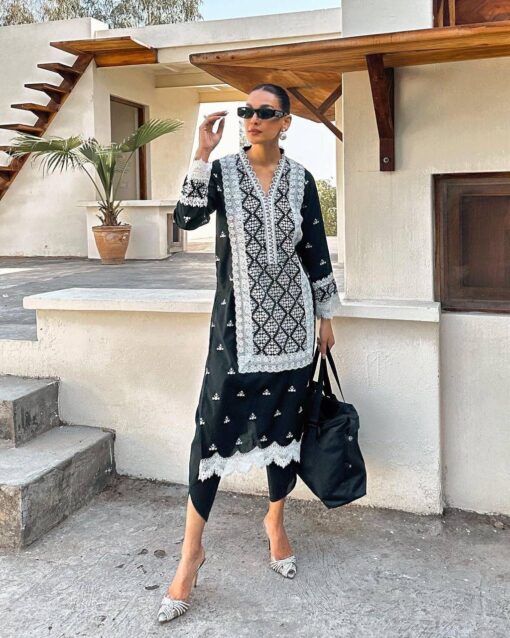 Georgette Embroidered Top Dhoti Salwar Suit