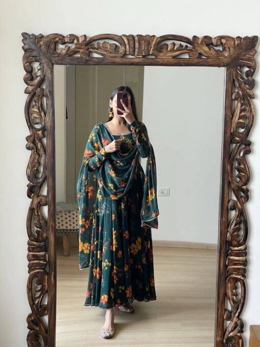 Printed Georgette Umbrella Flair Anarkali Gown