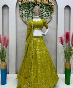 Heavy Sequence Work Georgette Lehenga Choli Boutique Exclusive