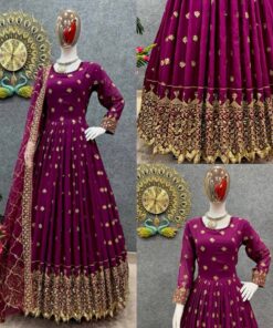 Party Wear Georgette Gown With Sequence Work
