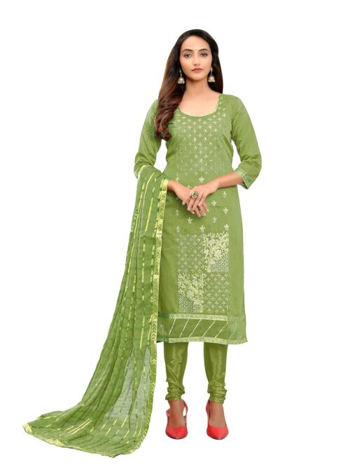 Glass Cotton Salwar Suit With Banarasi Dupatta