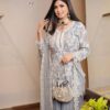 Faux Georgette Heavy Embroidered Plazzo Suit Set