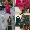 Georgette Embroidered Plazzo Suit