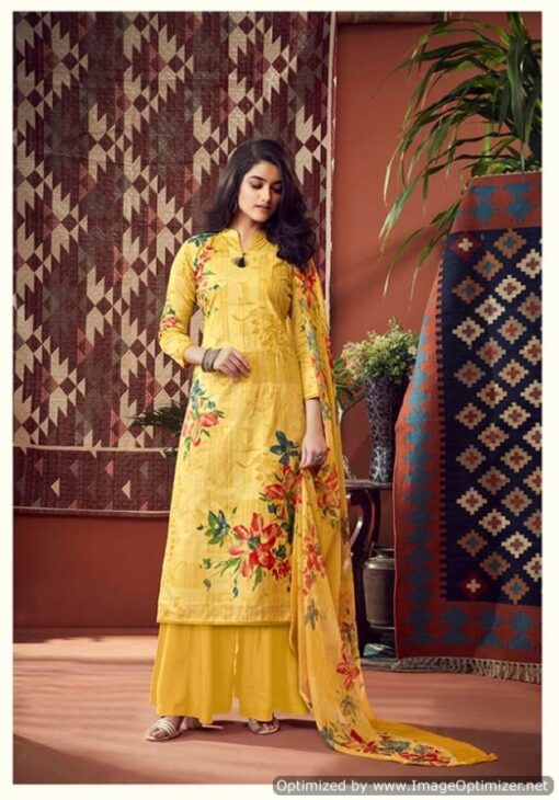Cotton Printed Sharara Salwar Kameez Suit Unstitched Dress Material