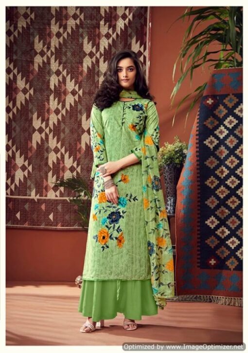 Cotton Printed Sharara Salwar Kameez Suit Unstitched Dress Material