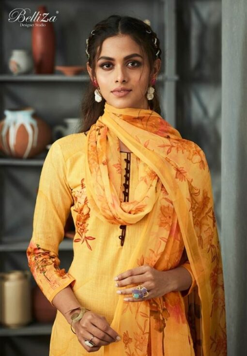 Pure Linen Cotton Printed Salwar Suit Dress Material