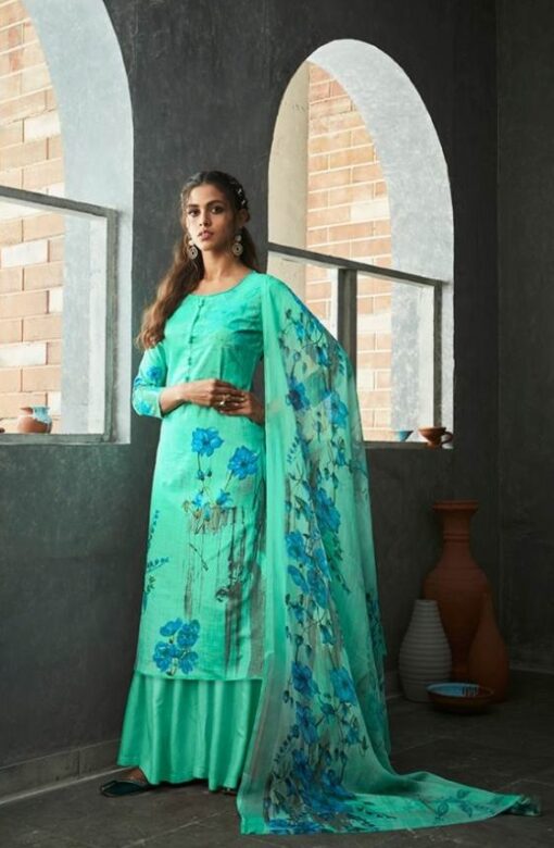 Pure Linen Cotton Printed Salwar Suit Dress Material