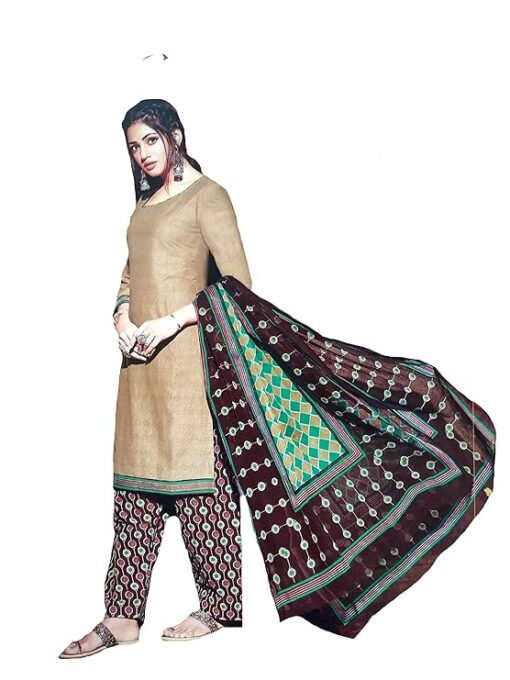 Women's Cotton Readymade Salwar Kameez Suit (Beige