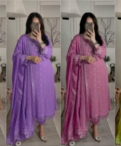 Sequence & Zari Embroidered Georgette Suits